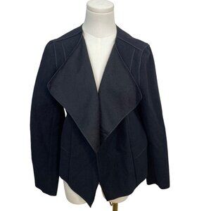 Vince Womens Open Front Textured Black Jacket Size L - New